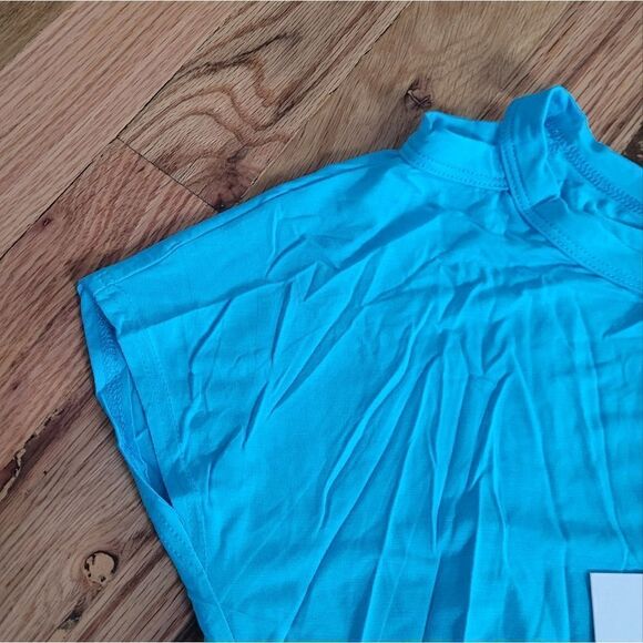 NWT Agnes & Dora Cut Out Neckline Tee Scuba Blue - Picture 4 of 5